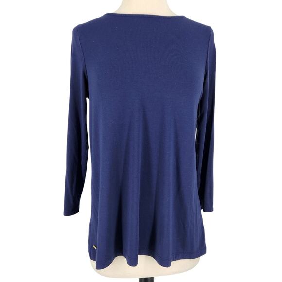 SALE Lilly Pulitzer Open Back Soft Minimal Top Blue Womens Size Small - Picture 3 of 8